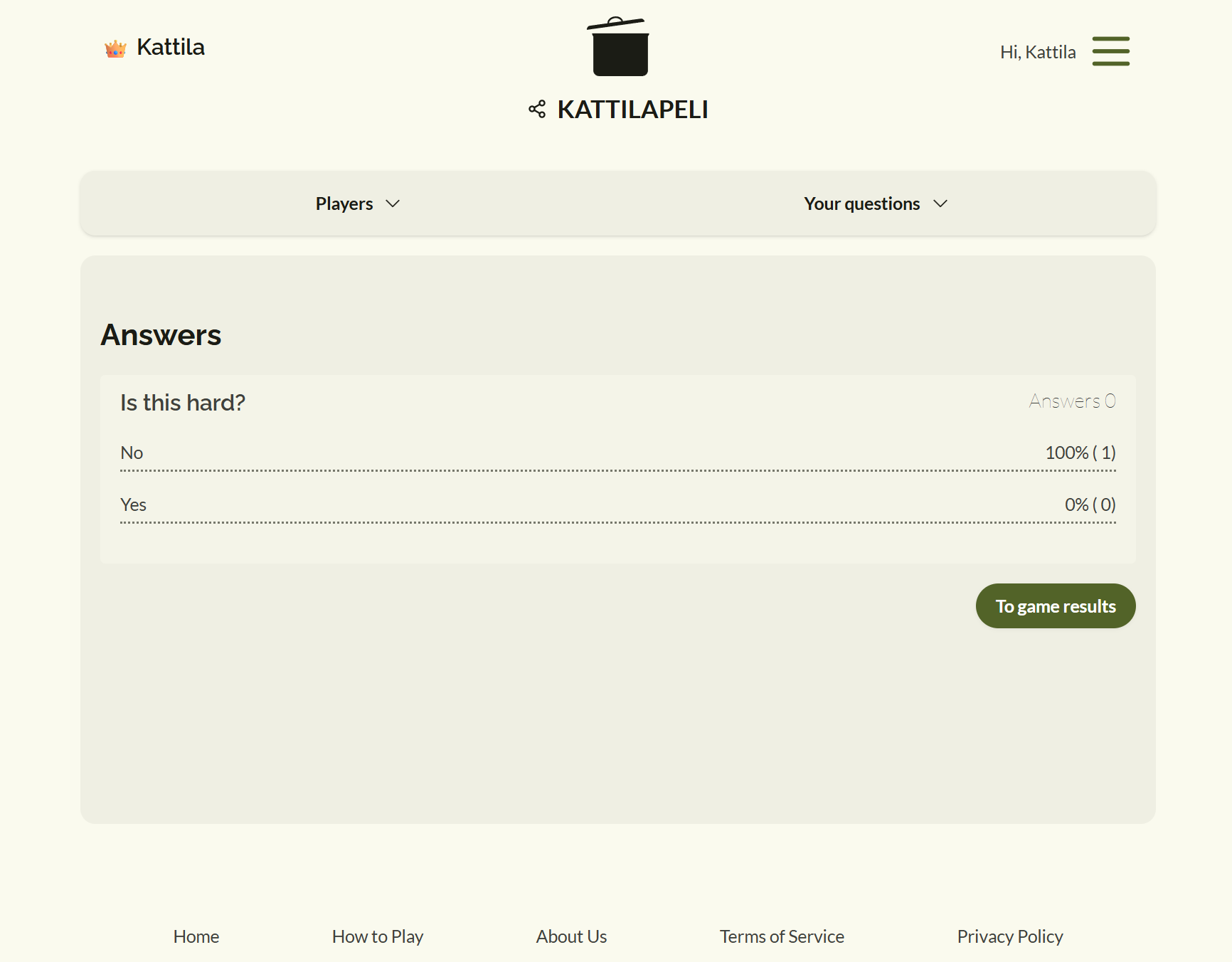 Placeholder: Round Results and Answer Percentages